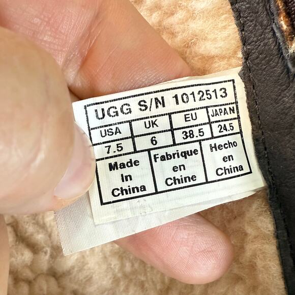 UGG Evanna Stout Tall Riding Boot Size 7.5 Zip Sherpa Fleece Lined Waterproof - Picture 16 of 16